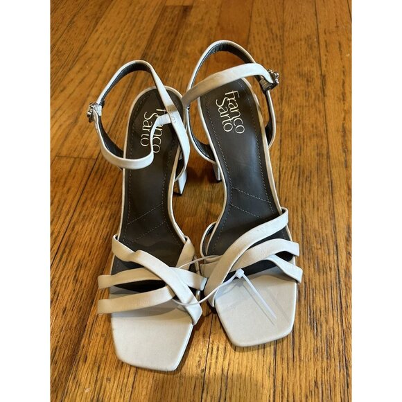 Franco Sarto Womens Damalis Faux Leather Open Toe Heels Beige size 8 - Picture 2 of 7